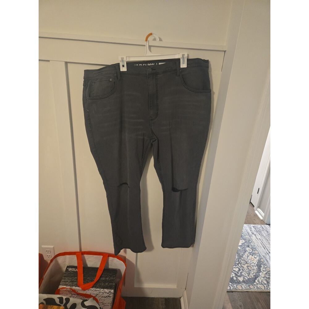 George Flex 360 Men's Athletic Fit Ripped Jeans - Faded Black 44x29